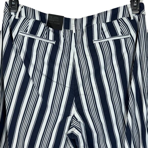 Lane Bryant SZ 16 LONG Lena Classic Trouser Pants Striped Curvy Fit Linen Blend - Picture 5 of 8